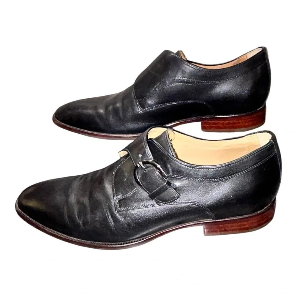 Johnston & Murphy McClain Monk Strap Black Leather Men’s 13 ME7